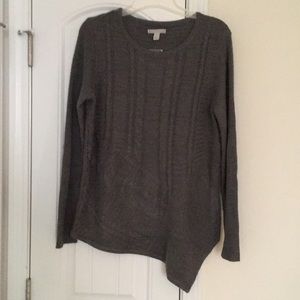 NWT Dana Buchman gray asymmetrical sweater L